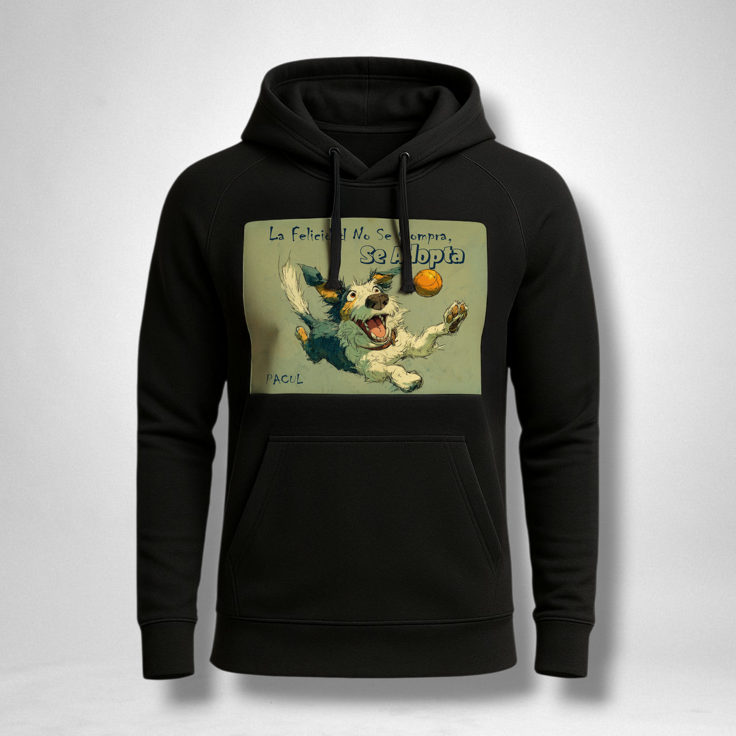 Polerón Pacul Hombre La Felicidad No Se Compra, Se Adopta