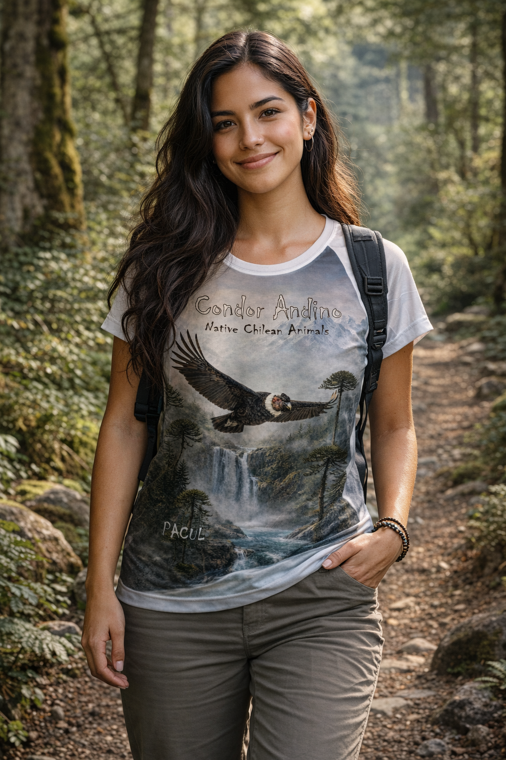 Polera Pacul Mujer Condor Andino - Native Chilean Animals