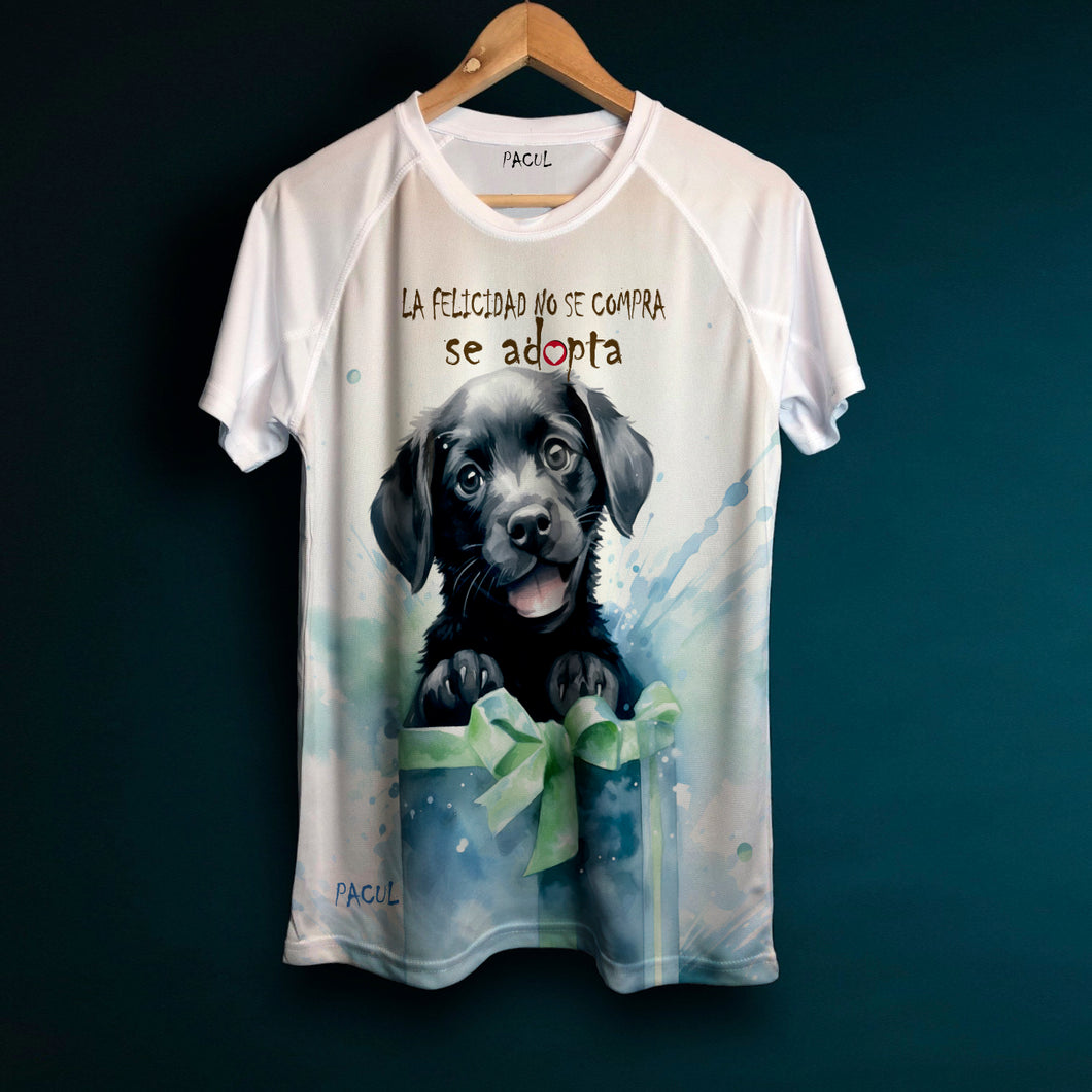 Polera Pacul Hombre La Felicidad No Se Compra, Se Adopta