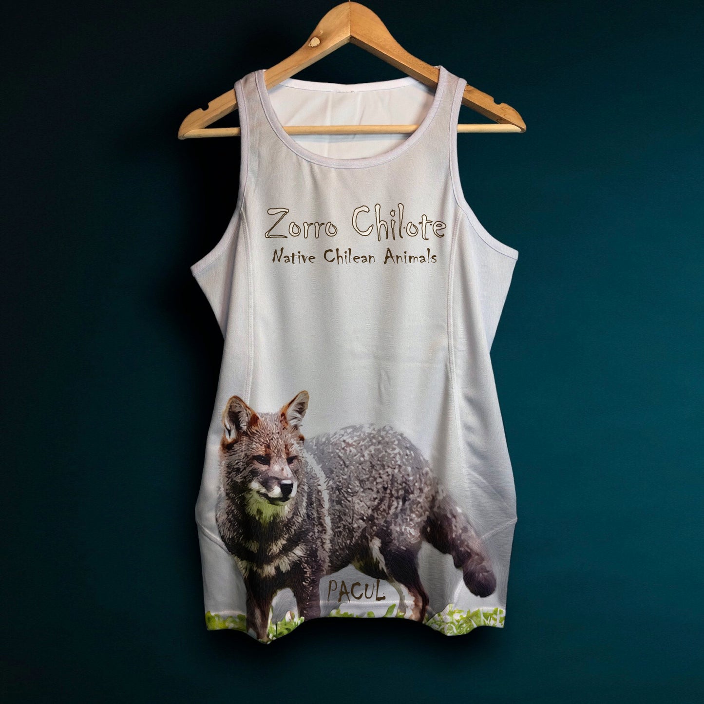 Polera Pacul Hombre Zorro Chilote - Native Chilean Animals