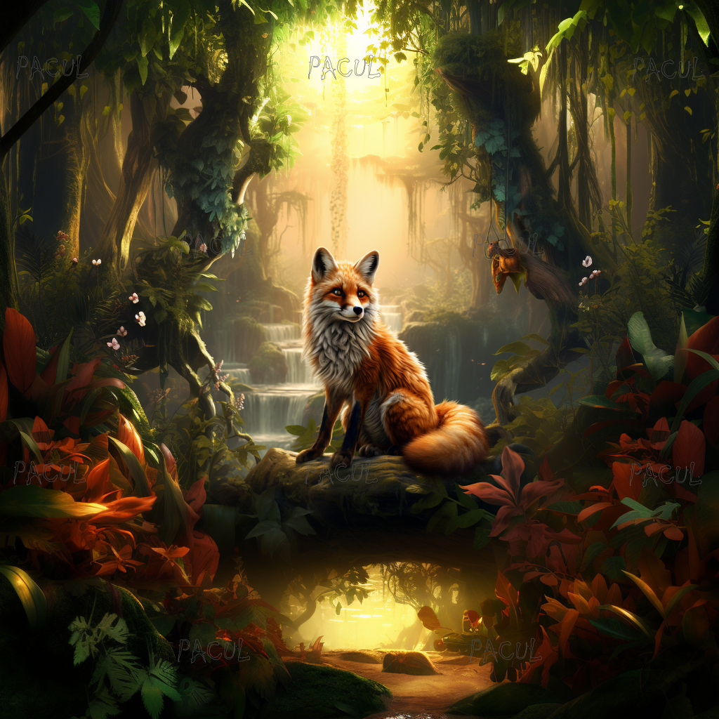 Imagen, Zorro, Bosque, Flores